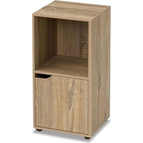 Meuble de rangement coloris chêne - Longueur 30 x Profondeur 29 x Hauteur 60 cm. (1/3)
