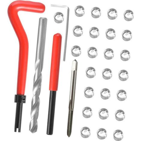 Kit d'outils de réparation de filetage, acier rapide en acier inoxydable 304, adapté aux filetages M3 M4 M7 M9 M11 (1/5)