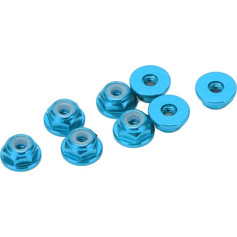 8Pcs Écrous Autobloquants M2 Aluminium Allié à Collerette Doublure Nylon Anti-Desserrage Hexagonaux Bleus pour Axial SCX24 (1/5)