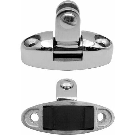 2 bisagras giratorias para toldo bimini de barco, montaje lateral en cubierta, acero inoxidable 316 con amortiguador de goma. (1/5)