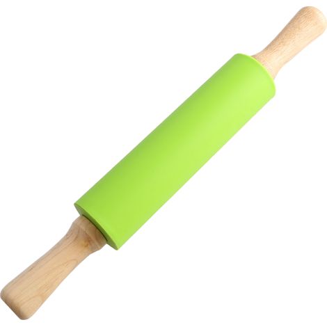Rouleau À Pâtisserie - Silicone Alimentaire Antiadhésif - Manche En Bois - Pour Pâte À Pizza Et Pâtisserie - 1 Pièce (1/5)