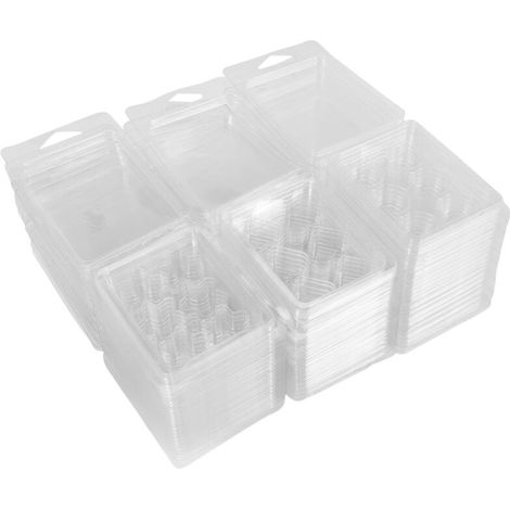 Lot de 60 Contenants Fonte Cire - 6 Moules Vides en Plastique Transparent pour Tartelettes. (1/4)