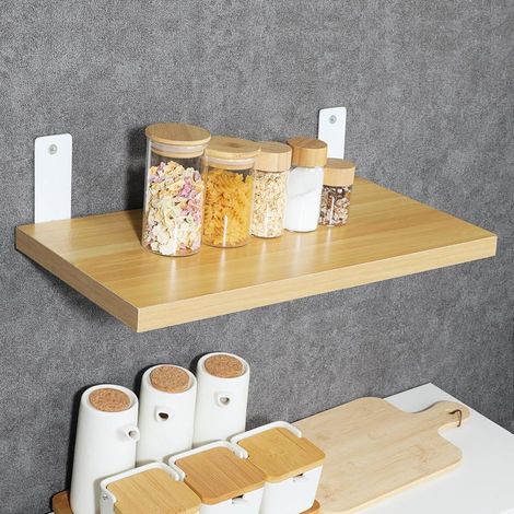 Equerre Etagere Murale Blanche, Support Étagère Murale Charge Lourde Industrielle en Acier Inoxydable, Support Angle Brace en L pour Planche, 225 x 125 x 45mm, 2 Pcs (1/5)