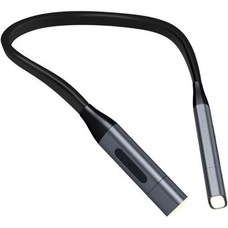 Leselampe, USB-wiederaufladbare E-Reader-Nachttischleuchte, bequeme Lampe mit 3 Helligkeitsstufen, 360° flexible Buchleuchte, Nachttischlampe (Grau) (1/4)