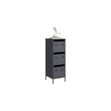 Buffet haut anthracite 39x35x103,5 acier (1/5)