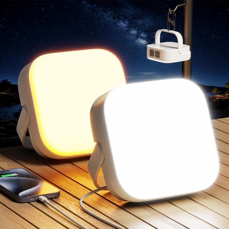Eventek 2 Pièces Lampe Camping 4000LM,10000mAh Lampe Camping Rechargeable Jusqu'à 144 Heures & 4 Modes D'éclairage, Portable Lanterne Camping Etanche IP65 Pour Tente, Urgence Panne, Travaux (1/5)