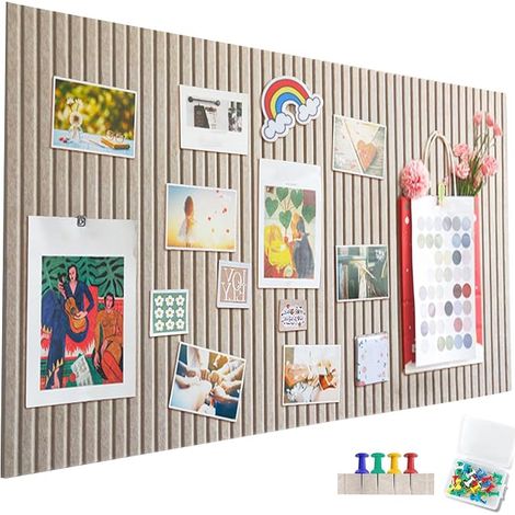 Large Dark Curry Felt Sticky Notice Board, 60 x 40 cm, Decorative Felt Bulletin Board, 1 cm Thick, Foldable, Memo Board, Wall Decor for Office, Kitchen (1/5)
