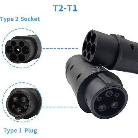 Adaptateur de charge pour véhicule électrique J1772 de type 2 vers type 1 Chargeur pour voiture électrique (1/4)