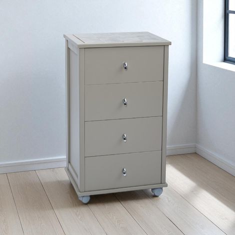 Carrello da cucina POKER con cassetti e piano in ceramica Tortora (1/5)