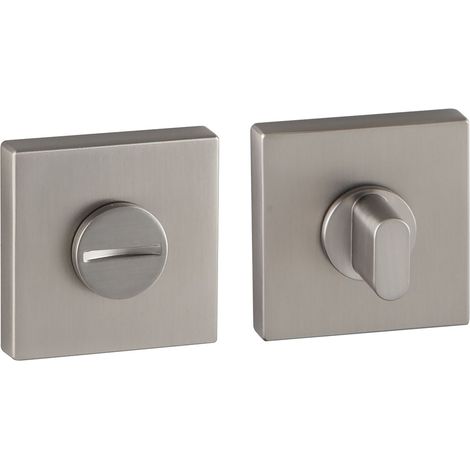 Marchesi WC-Rosette 52x52 mm Zamak vernickelt matt  Hochwertige eckige WC-Rosette mit Riegelstift