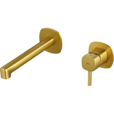 Monomando empotrado lavabo Toscana oro cepillado [ IMEX® ] (1/2)