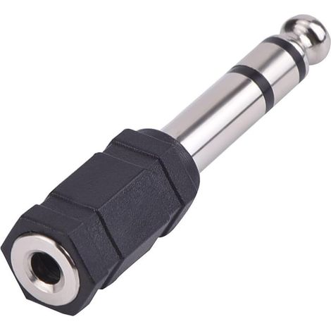 Adaptateur Audio Jack vers 3,5 Mm Stéréo en Alliage Noir 6,5 Mm 15pcs pour Conversion Microphone et Console de Mixage Ordinateur (1/5)