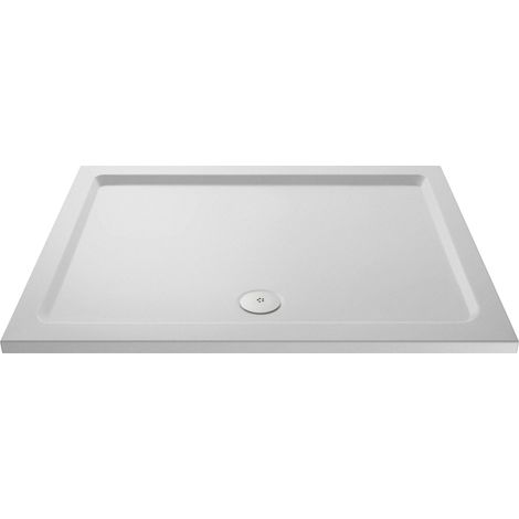 1300mm x 800mm Premium Slip Resistant Rectangular Shower Tray in White Stone Resin with Easy Clean Finish by Balterley