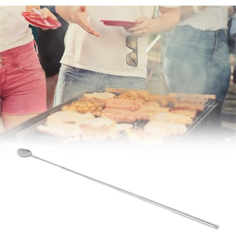 Cuillère à mélanger télescopique extensible en acier inoxydable de 62 cm de long, idéale pour les accessoires de table de barbecue. (1/5)