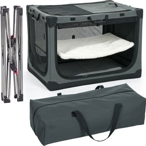 Cage de transport pliable pour chien, avec coussin amovible et lavable, revêtement en tissu Oxford, pour chiens jusqu'à 30 kg, vert armée (1/5)