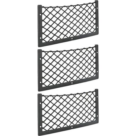- Lot de 3 filets de rangement pour voiture - 36 x 18 cm - Haute élasticité, filet de rangement pour bagages, magazines - T4 T5 T6 - Pour van, caravane, camping-car, camion-DPZO (1/5)