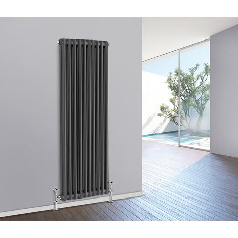 Traditional Radiator Cast Iron Style Radiator 2 Column Anthracite 1800 x 470mm