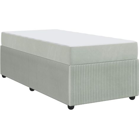 Lit adulte - lit contemporain - Cadre de lit avec matelas Gris clair 100 x 200 cm tissu fr4513 - Maison La Vie (1/5)