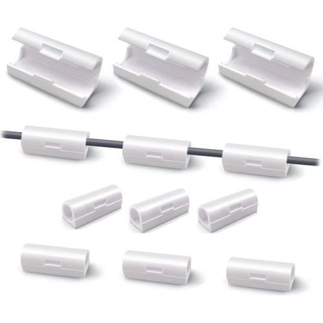 40er-Packung weiße, selbstklebende Kabelclips – Kabelmanagement-Clips – Runde Kabelorganisator-Clips – Für Büro und Zuhause