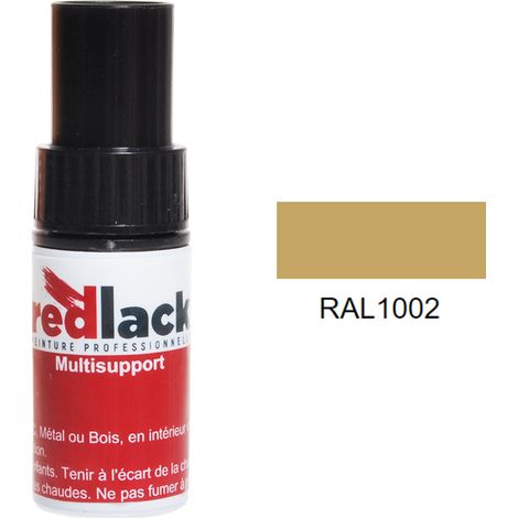 Flacone per ritocchi con pennello 9ml – RAL 1002 – Giallo sabbia – lucido – multisupporto – Redlack