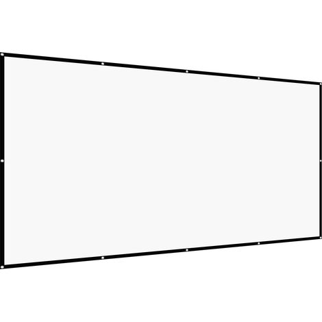 Écran de Projection 3810 mm 16:9 4K 1080 HD, Toile de Vidéoprojecteur Murale, Angle de Vision Étendu, avec Crochets et Ruban Adhésif Double Face, pour Cinéma Domicile, Bureau, Classe (1/5)