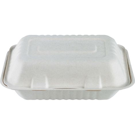 Boîte repas blanche en canne à sucre SANS PFAS 1200 ml - 300 unités - Betik
