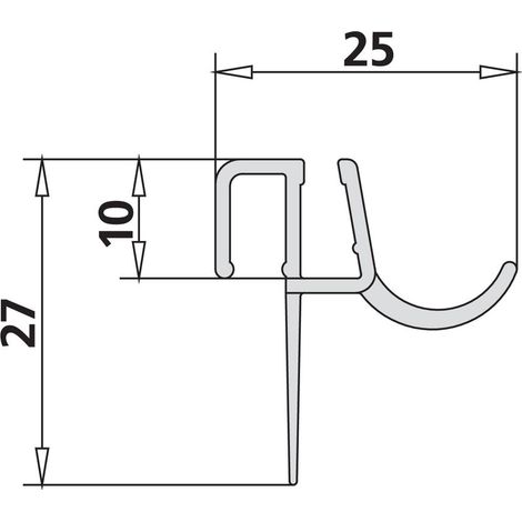 Kermi Dichtleiste 4719 201 RL x2, 4714L, 985mm, mit Wasserabpralleffekt, 2534978