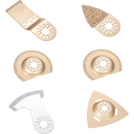 Kit de 6 pièces comprenant une scie oscillante, une râpe en carbure et des accessoires pour outil multifonction.