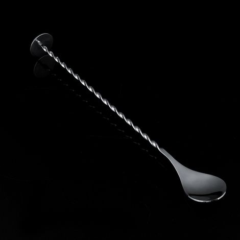 Cuillère à cocktail longue en acier inoxydable de 28 cm (11 pouces) pour barman, idéale pour mélanger les boissons et le vin. (1/5)