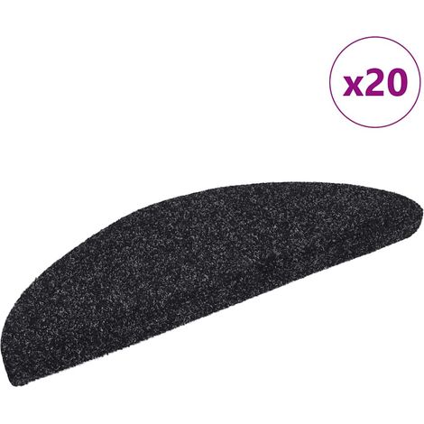 Stufenmatten Selbstklebend 20 Stk. 56x17x3 cm Schwarz Halbrund