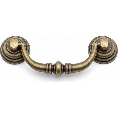 Poignée Tombante Vintage pour Meuble Bronze 96 mm Or Jaune (1/5)
