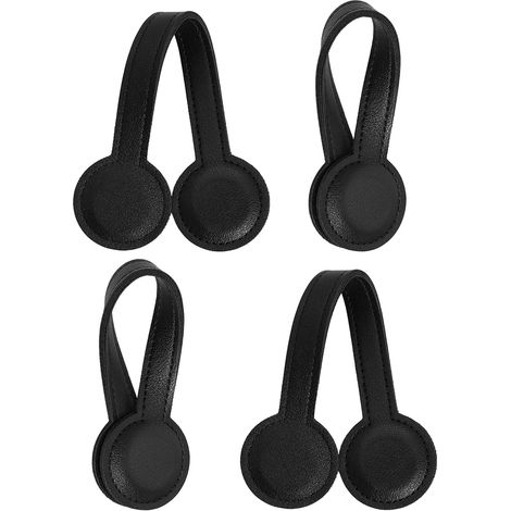 Lot de 2 Porte-Serviettes Magnétiques en Cuir, Accroche Torchon Cuisine, Cuisine et Accessoires de Salle de Bain, Clips Magnétiques en PU Cuir pour Serviettes et Torchons (1/5)
