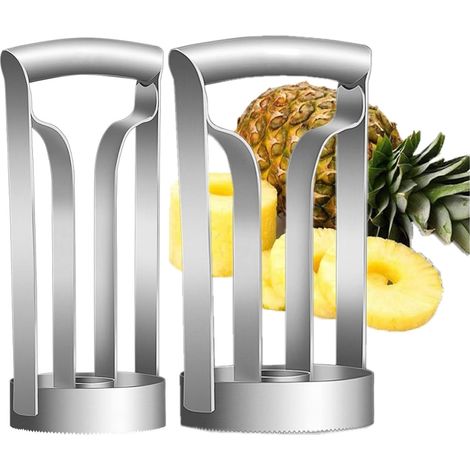 Lot de 2 découpeurs d'ananas en acier inoxydable - épluche et (1/4)
