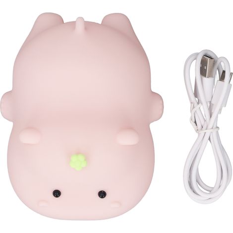 Veilleuse Hippopotame en Silicone Tactile, Lumière LED Rechargeable USB 3 Intensités, Design Mignon pour Chambre et Bureau (1/5)