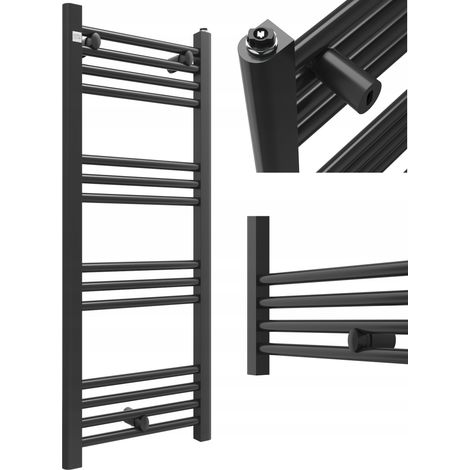 Radiateur Salle de Bain Granitan Puerto 100x40 cm Noir Échelle Chauffante 393 W Compatible Résistance Élément Chauffant (1/5)