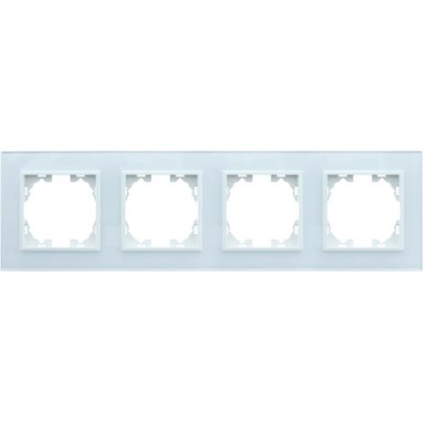 IluminaShop - Marco de Cristal Empotrable Blanco para 4 Modulos Serie wLux (1/2)