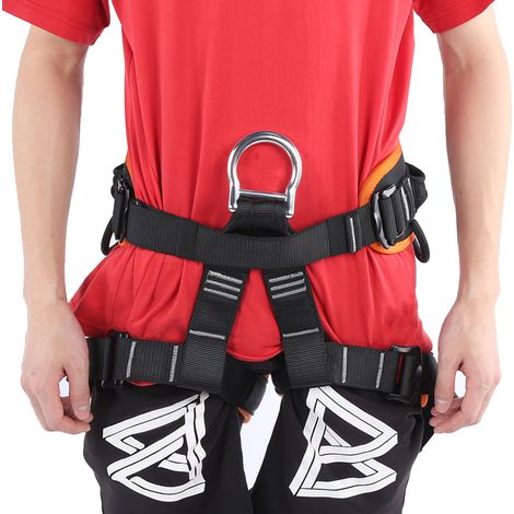 Harnais de sécurité antichute demi-corps pour descente en rappel, sauvetage, escalade, spéléologie, soutien lombaire confortable, travail en hauteur et en extérieur (1/5)