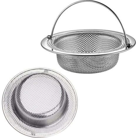 Filtre évier Cuisine,2 Pcs Filtre à évier avec Poignée en Acier Inoxydable,Grille Evier Cuisine,Bouchon Evier Cuisine,pour évier de Cuisine/Salle de Bain Filtre AntiObstruction (11 cm Diamètre) (1/5)