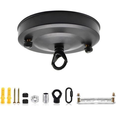 Cache Fil pour Lustre, Rosace Plafond, Rosace Lampe Plafond Avec Accessoire, 1 Trou de Câblage Auvent de Plafond, Crochet de Plaque de Plafond pour Suspendre des Lampes au Plafond (1/5)