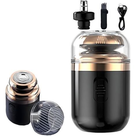 Portable Multifunctional Capsule Shaver, Capsule Razor, Rasoir Électrique Automatique Lavable pour Homme, Mini Rasage Électrique Portable, Rechargeable par USB