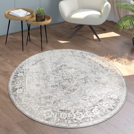 Paco Home – Tapis rond moderne 120 cm – Tissage plat en polyester – Lavable à 30° – Confort exceptionnel pour salon et chambre – Certifié OEKO-TEX (1/5)