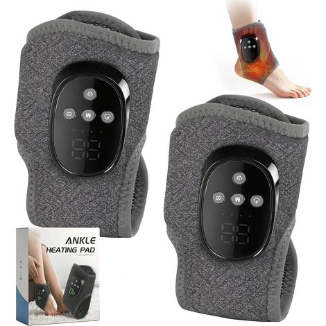 appareil de massage des pieds électrique, masseur de pieds avec écran, 4 niveaux de chaleur (40-55°C) et 4 modes de vibration, appareil de massage pour pieds, chevilles, talons (2 pièces) (1/5)