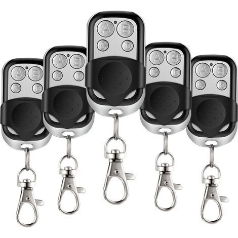 5 Pcs Telecommande Universelle Portail, 433,92 MHz Télécommande Garage sans Fil à 4 Boutons avec Couvercle Coulissant Porte Clés pour Porte Garage Électrique (1/5)