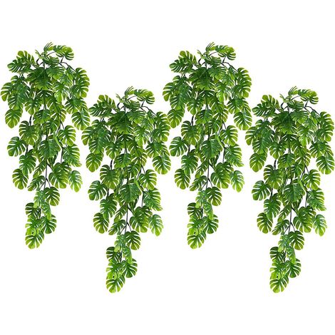 Set of 4 artificial climbing plants to hang on the wall, garland of cascading turtle leaves, wall decoration (1/5)