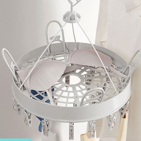 Étendoir Sèche-Linge Clip Portable Multifonction Blanc Modèle C2403R333 (24 clips, 32.5x32.5x33cm) (1/5)
