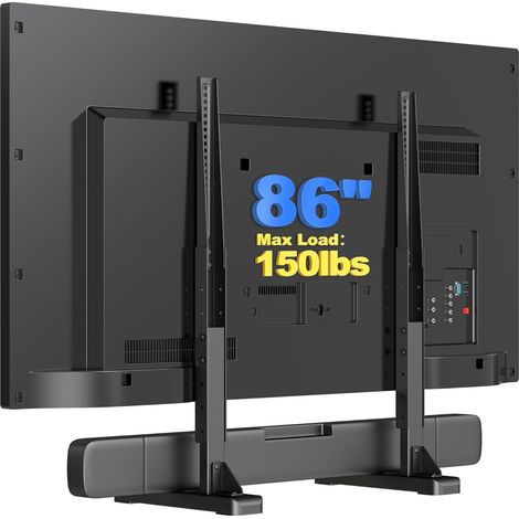 Grand support TV universel pour la plupart des téléviseurs à écran plat/incurvé de 24" à 86", base TV robuste, capacité de charge de 68 kg, VESA max 800 x 600 mm pour salon (1/5)
