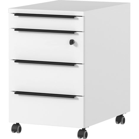 bümö Space Rollcontainer mit Schloss   Weiß (1/5)