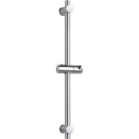 Barra de ducha de acero inoxidable 304 con altura y ángulo ajustables, acabado en acero inoxidable cepillado y cromo pulido, acero inoxidable cromado, cromo pulido, 66 cm (1/4)