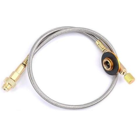 ALLIANDISAdaptateur de réservoir de carburant pour camping et randonnée - Adaptateur de conversion pour réchaud de gaz butane (tube d'extension de réservoir de gaz plat) (1/4)