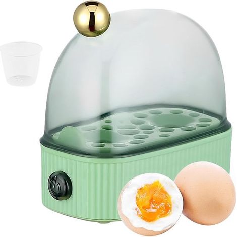 Cuiseur à œufs électrique - Cuisson vapeur rapide - Préparation du petit-déjeuner - Arrêt automatique - Capacité : 2 œufs - Vert (1/5)